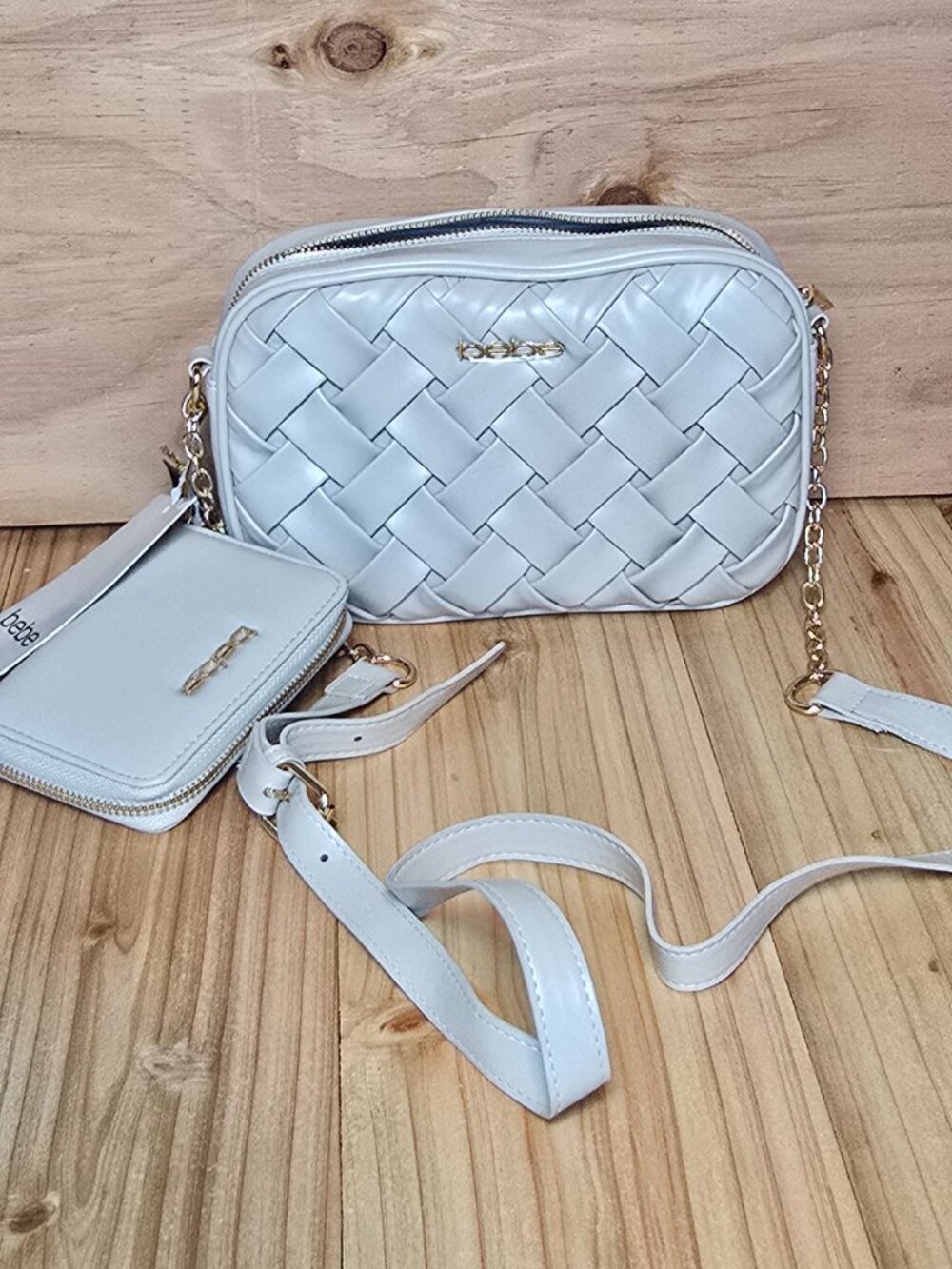 Brand New- Bebe crossbody Camera Bag Style Purse with Matching Wallet